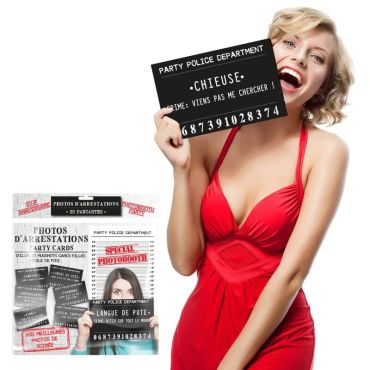 20 pancartes d'arrestation photobooth pour femme