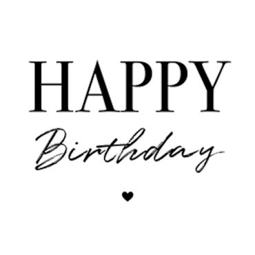 Serviette anniversaire blanche avec texte noir raffiné | jourdefete.com
