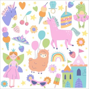 Serviettes en papier girly avec licorne, fée et motifs pastel | jourdefete.com Serviettes en papier girly avec licorne, fée et motifs pastel | jourdefete.com