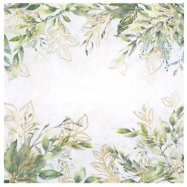 De jolies serviettes aux feuillages de couleur verte à installer sur votre table | jourdefete.com