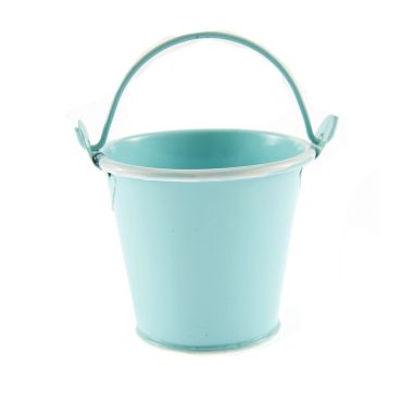 Décoration de Table - Seau en Métal Bleu Turquoise