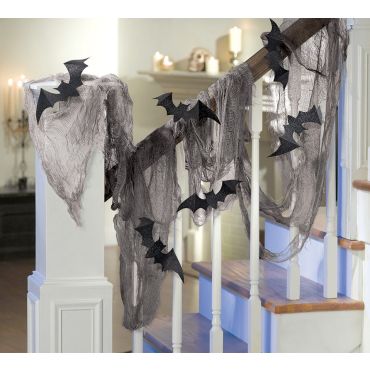 Décoration Gaze et Chauves-Souris Halloween