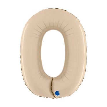 Ballon Satiné Chiffre 66 cm - Blanc Crème - Chiffre au choix | jourdefete.com