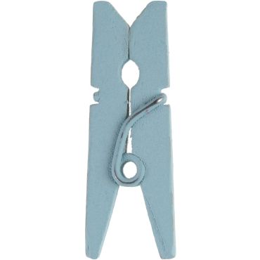 12 Petites Pinces en Bois - Bleu Ciel