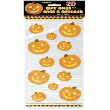 Sacs Cadeaux Citrouille Halloween Avec Attaches