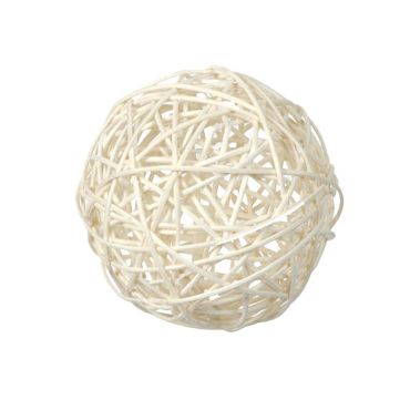 10 Boules en Rotin - Blanc