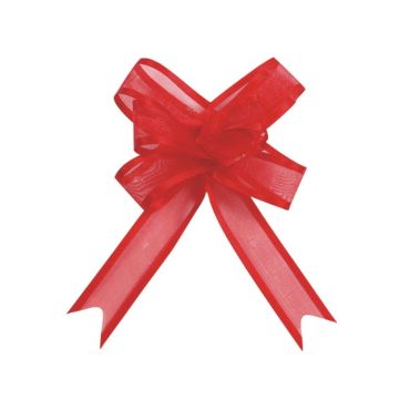 5 Nœuds Automatiques Organdi Petit Modèle - Rouge