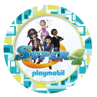 6 Assiettes - Playmobil Super 4