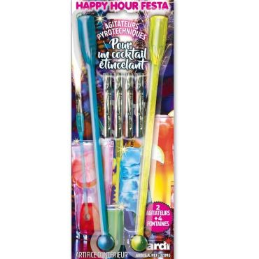 2 Agitateurs pyrotechniques pour Cocktail avec 4 Fontaines des Glaces | jourdefete.com