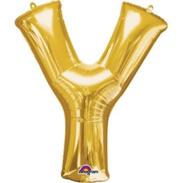 Mega Ballon Hélium - Lettre Y - Or