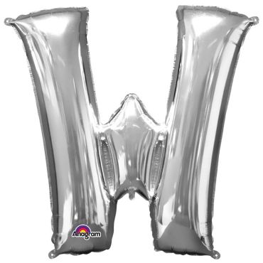 Ballon à air Lettre "W" - Argenté