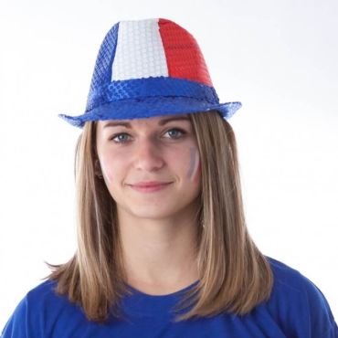 Chapeau Borsalino Tricolore France à Sequins Chapeau Borsalino Tricolore France à Sequins