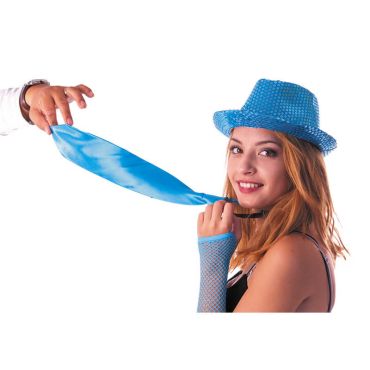 Cravate satinée - Bleu fluo