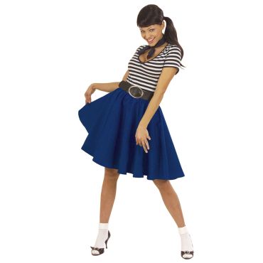 Jupe Patineuse Années 50 Bleue - M