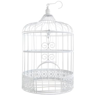 Urne cage à oiseaux - Blanche