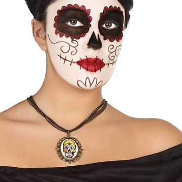 Collier Day Of The Dead - Pendentif Jaune et Blanc
