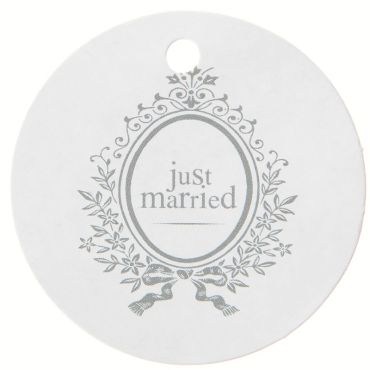 Marque Place Ronds Just Married en 5 cm - Blanc