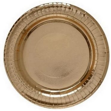 Grandes assiettes en carton dorées 29 cm pour une présentation raffinée | jourdefete.com