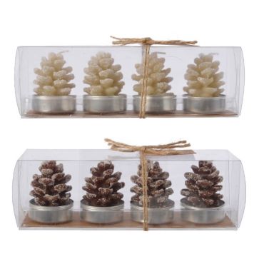 4 bougies chauffe-plat pomme de pin couleur au choix | jourdefete.com