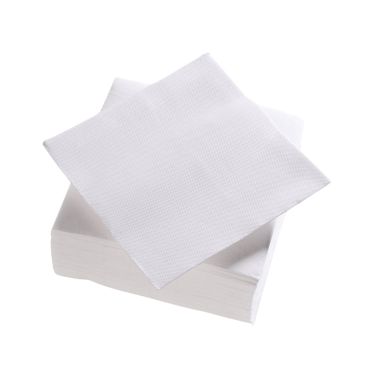 Pack de serviettes blanches micro-gaufrées en ouate de cellulose 38 x 38 cm | jourdefete.com