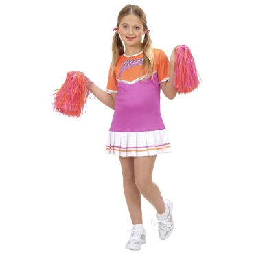 Costume de Pom-Pom Girl Enfant - Rose/Orange 5-6 ans