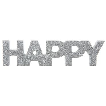 Décoration de table "HAPPY" argent