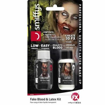 Kit de maquillage avec faux sang et latex