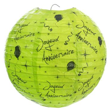 2 Lanternes "Joyeux Anniversaire" - Vert