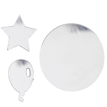 Confettis de table ronds et étoiles - Argenté pailleté Confettis de table ronds et étoiles - Argenté pailleté