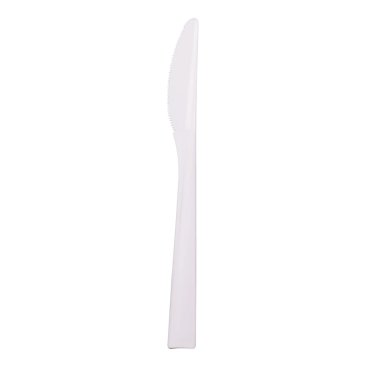 Couteau blanc réutilisable 18 cm incassable pour repas en extérieur | jourdefete.com