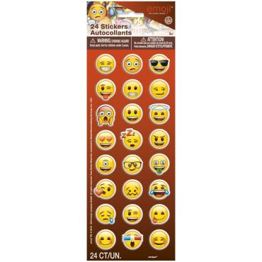 24 stickers autocollants Smiley