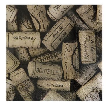 20 Serviettes en Papier - Grand Cru - Motifs Bouchons en liège