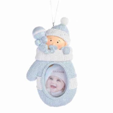 Décoration de Sapin - Cadre Photo Bleu