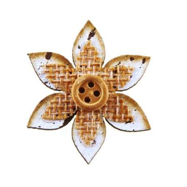 6 Stickers Fleurs en Bois