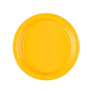 8 Petites Assiettes en Carton Jaunes - 18 cm