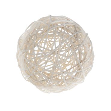 Grande Boule en Rotin Blanche