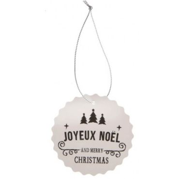 Sachet de 4 Marque-Places "Joyeux Noël" - Blanc | jourdefete.com