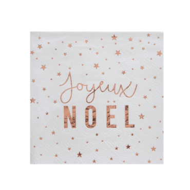 20 Serviettes "Joyeux Noël" - Cuivre