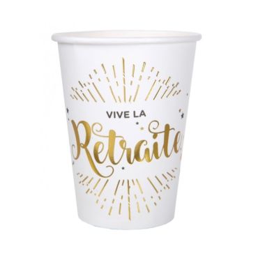 10 Gobelets "Vive la Retraite" - Elégant