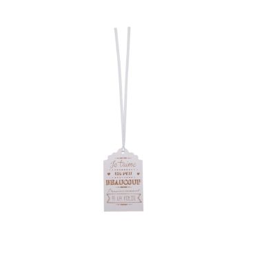6 Marque-Places Blancs avec Ruban - Collection "Je T'Aime"