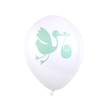 8 Ballons de Baudruche Cigogne - Vert