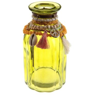 Vase Décoratif Bohème - Jaune Vase Décoratif Bohème - Jaune