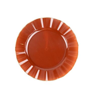 Assiettes réutilisables plastique ambre et doré 19 cm | jourdefete.com Assiettes réutilisables plastique ambre et doré 19 cm | jourdefete.com