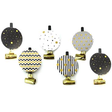 lot de 6 sans-gênes - noir et or | jourdefete.com