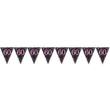 Guirlande Fanion - 60 Ans Rose