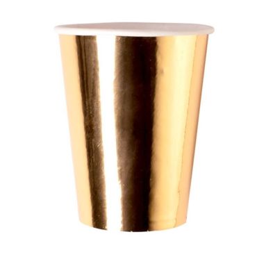 8 Gobelets en Carton - Or
