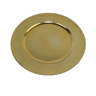 Assiette de Présentation Ronde - Or Métallisé - Lisse