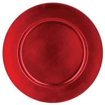 Assiette de Présentation Ronde - Rouge Métallisé - Lisse