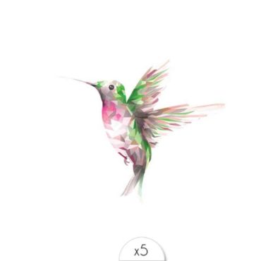 Sachet de 5 tatouages éphémères – Colibri