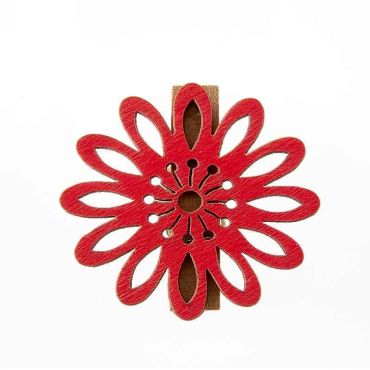 6 Pinces Fleur Mambo Rouge